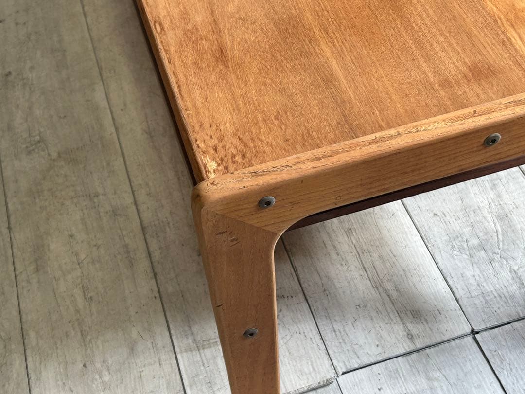 チーク素材 ローテーブル ワイドテーブル センターテーブル 北欧 IZZ