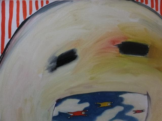 現代アート　高井戸優子　無署名『群衆のオノマトペ』アクリル絵具 0118E