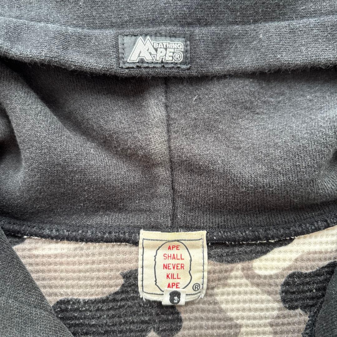 A BATHING APE エイプ ジップパーカー ririジップ 裏地カモ柄S