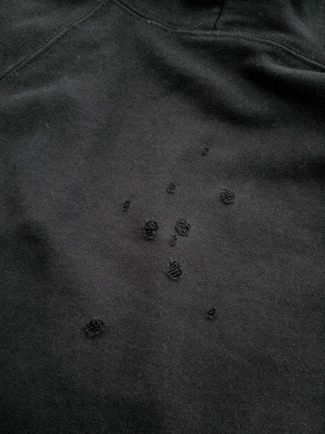 ナンバーナイン ダメージ加工 エンブレム プリント スウェット パーカー 3 黒