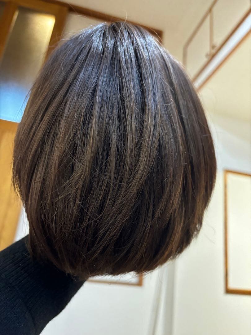 医療用ウィッグ　人毛ミックス　ココアブラウン ショート　ボブ　ウィッグ
