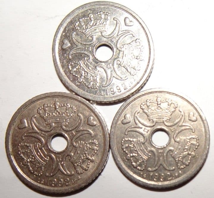 ☆超特価☆デンマーク硬貨【1クローネ3枚 (1992年)】 約20mm - メルカリ