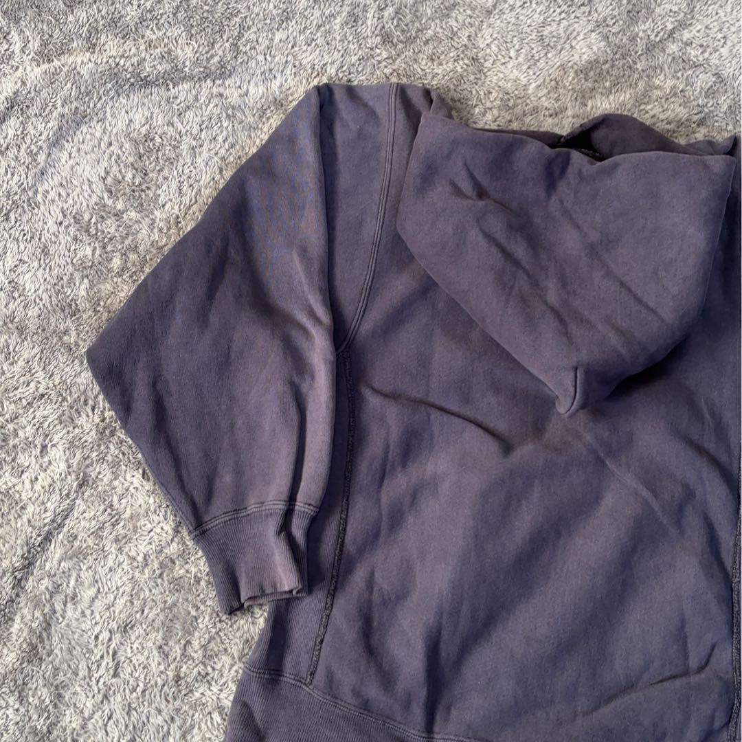 【70s80s】USA製 sand Knit （L）フーディ 茄子紺 フェード