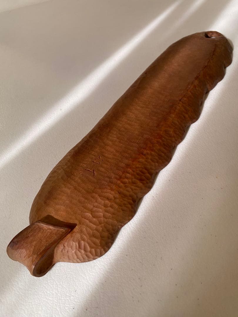 煎茶盆 木彫 在銘 葉盆 煎茶道具 茶道具