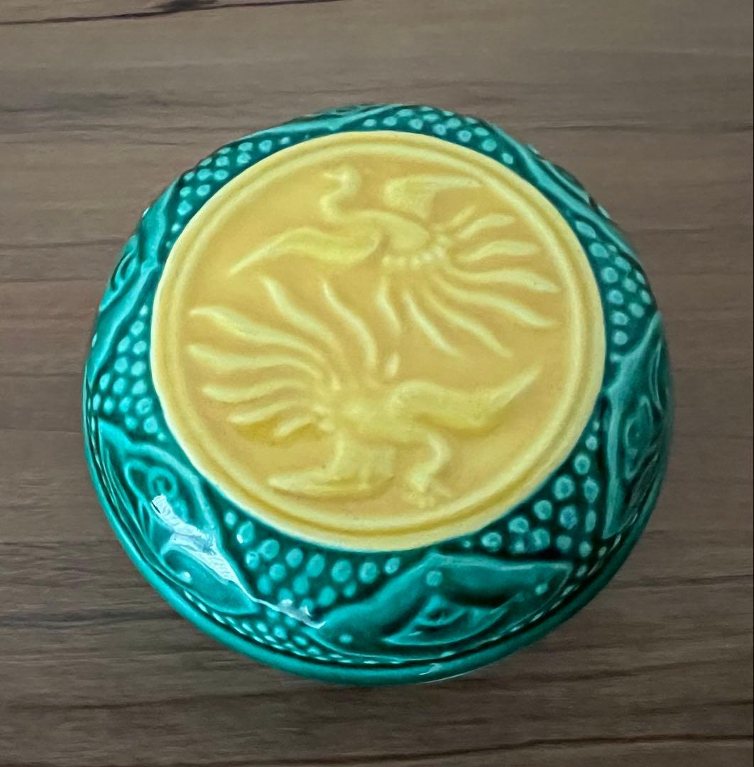 永楽 善五郎 交趾 羽衣 鳳凰紋 香合 美品 京焼 箱あり 縁起物