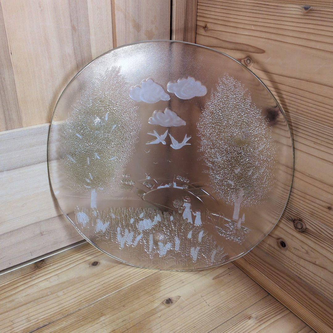 北一硝子のヴィンテージ飾り大皿（新風彩 銘々皿）約36cm 新風彩 豆