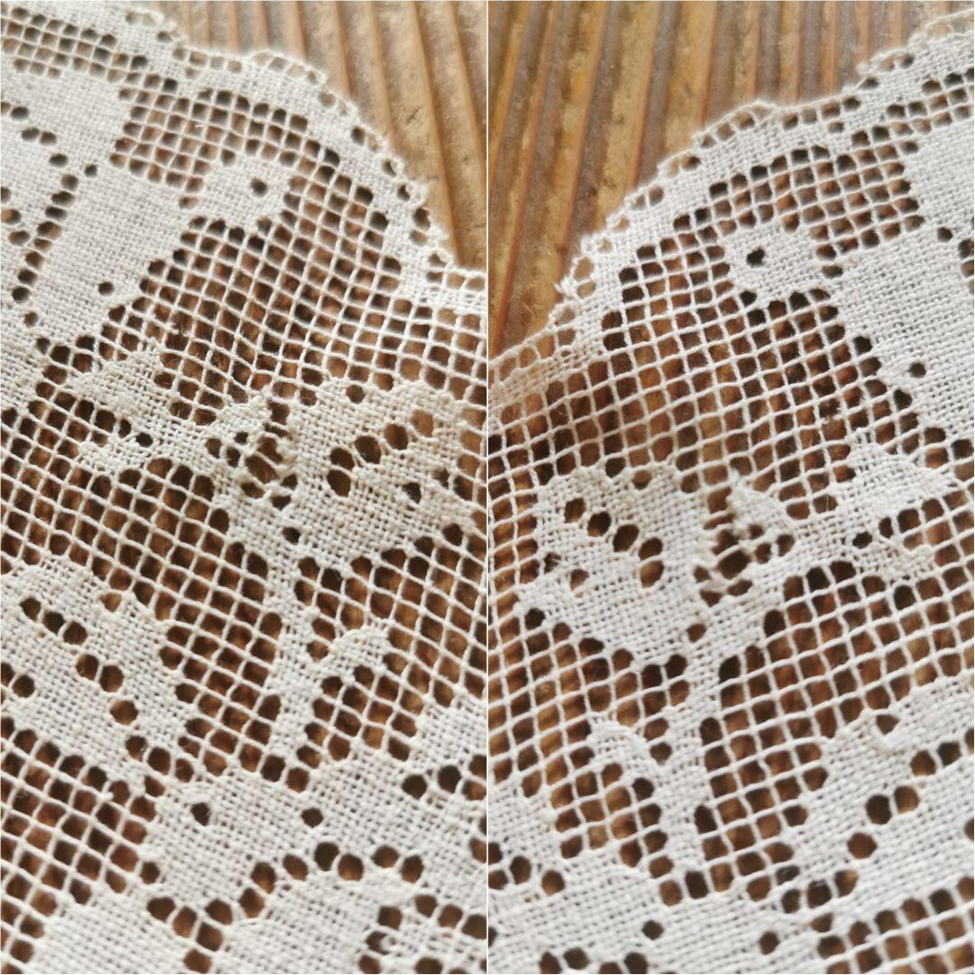 アンティークイタリア 女神と犬のフィレレース レティセラプント刺繍