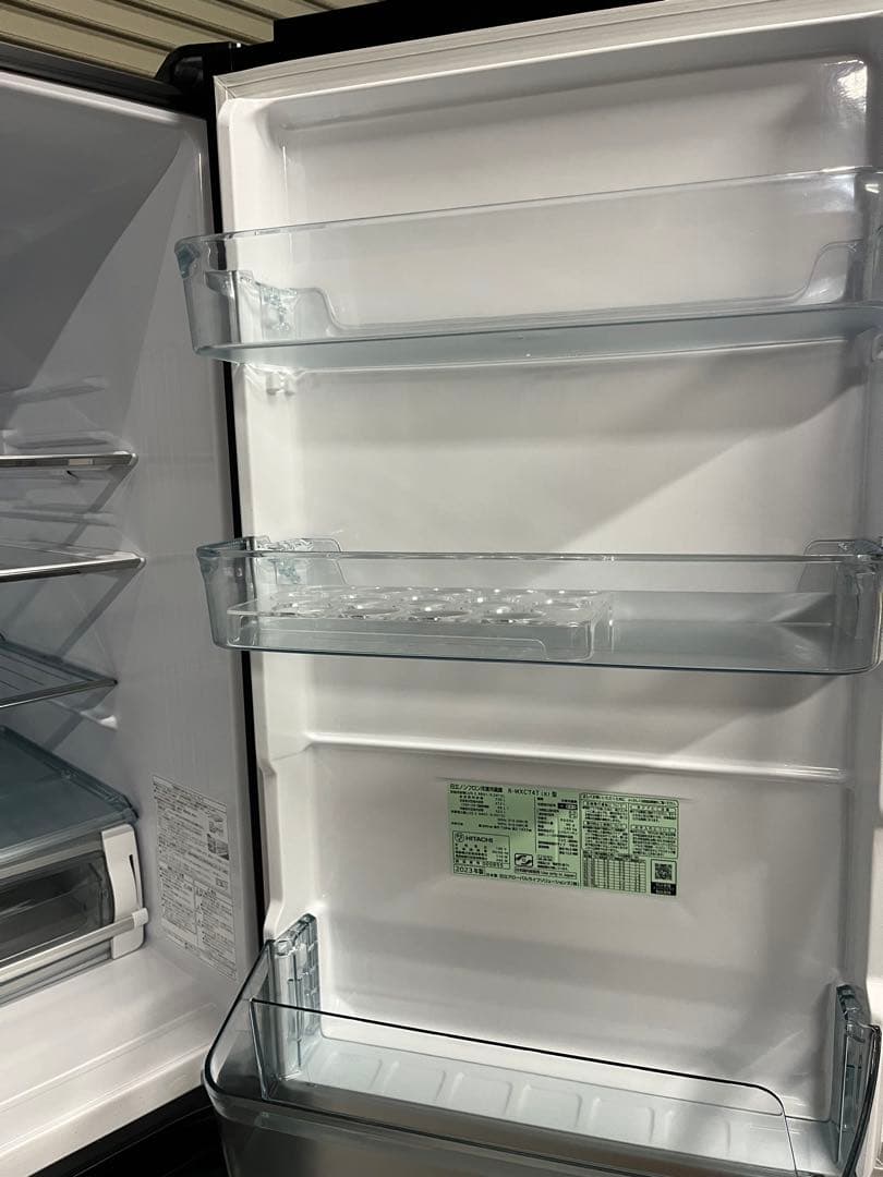 ☆日立 ガラストップ冷蔵庫 R-WXC74T(X) 735Lブラック 両開き