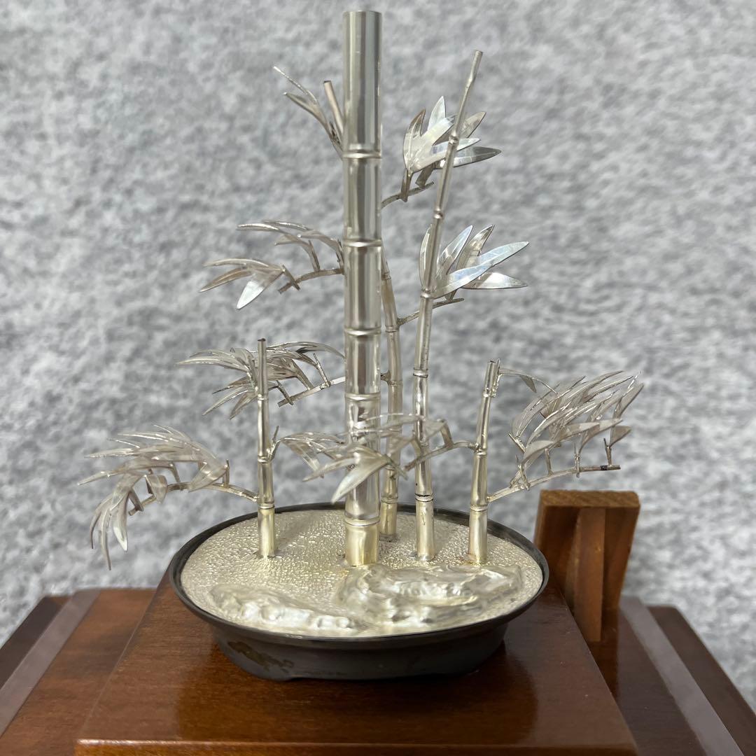 純銀製 銀工芸　ガラスケース付き　光則作