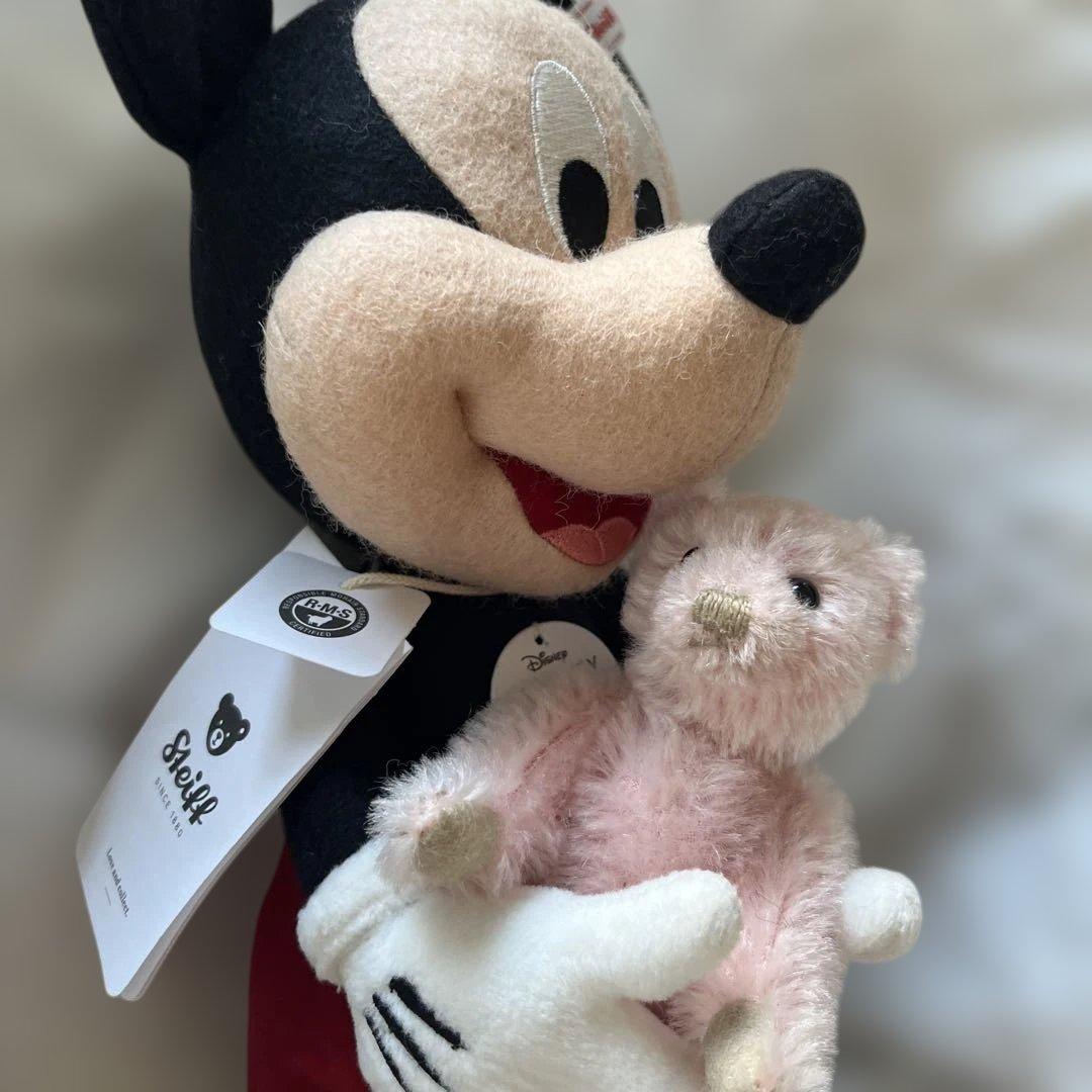 新品　シュタイフ　ディズニー　ミッキーマウス　ミッキーマウスとテディベア　桜