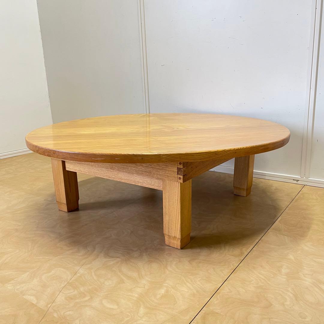 木製 折りたたみ ちゃぶ台 直径88cm 円卓 丸テーブル 座卓 昭和レトロ