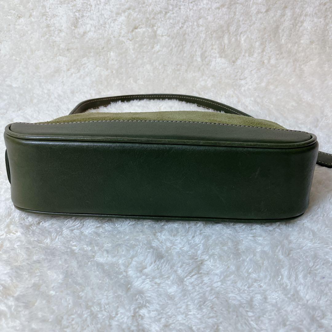 バッグ vintage coach suede shoulderbag green