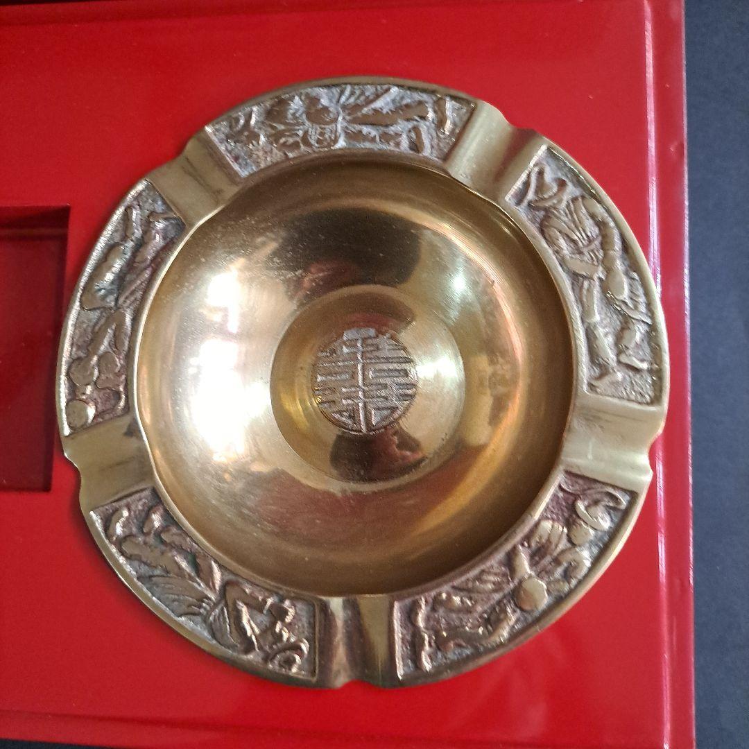 お値下げ中　明治　螺鈿　赤蒔絵　　箱型　　喫煙セット　獅子舞図