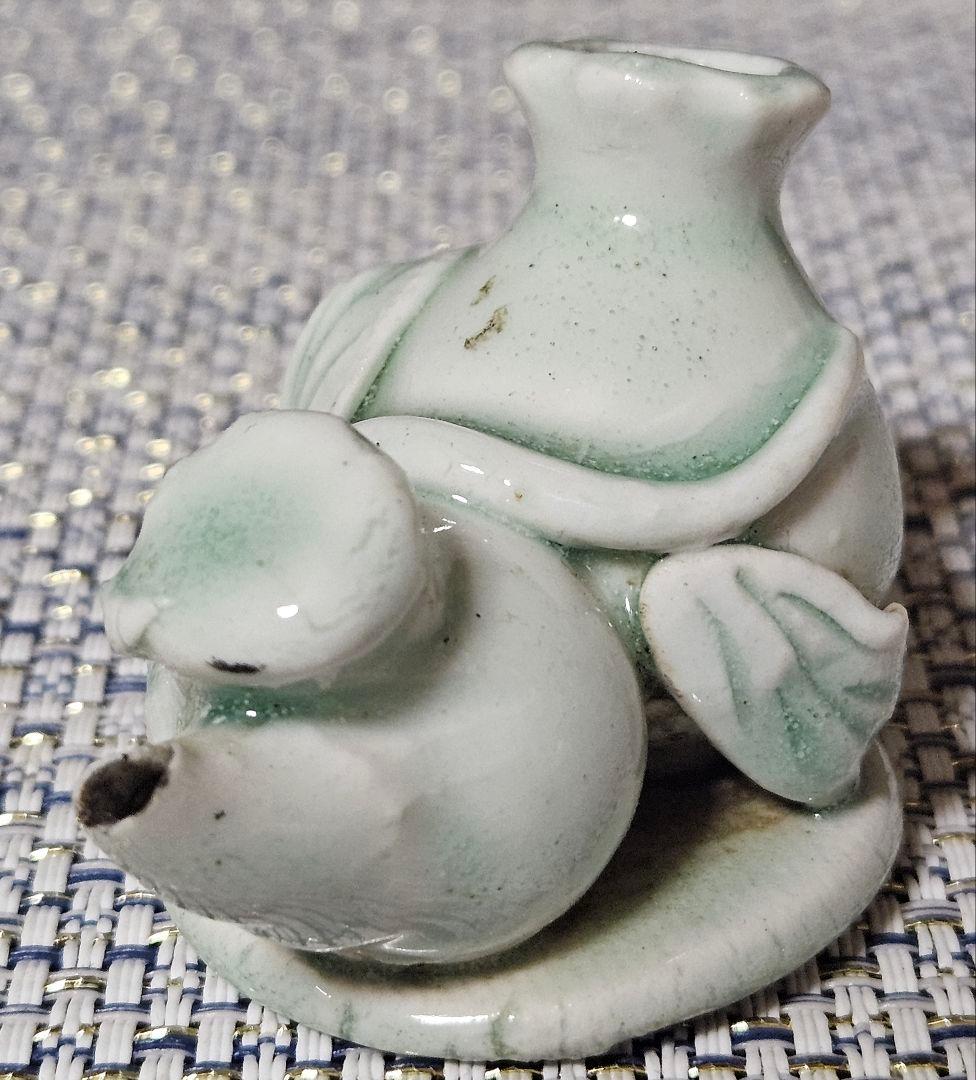 中国古美術　中国古陶磁器　明朝　明代　青白磁　影青　瓢に葉形　水滴　書道具文房具