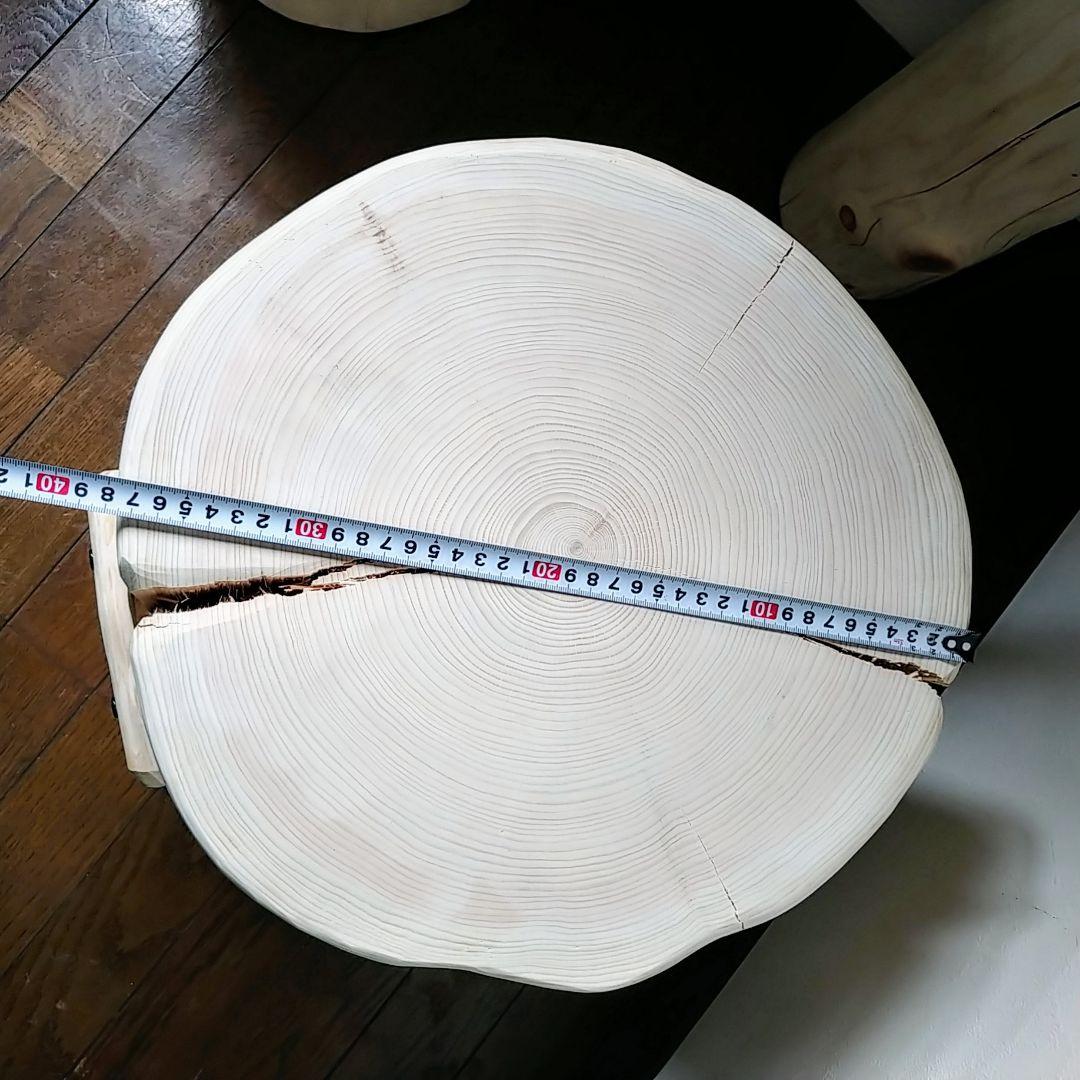 丸太スツール　丸太サイドテーブル　極太ヒノキ