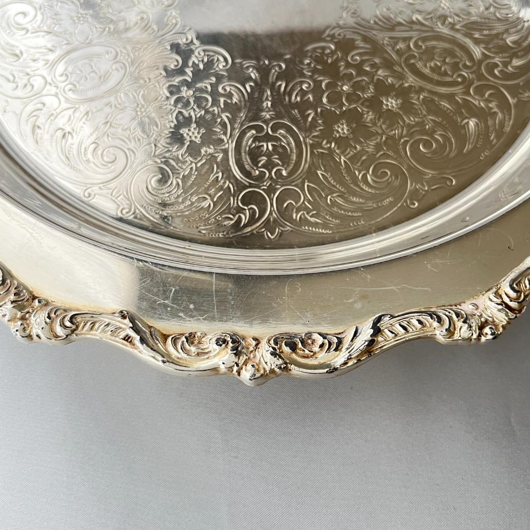 POOLE】サルヴァ / ドリンクトレー【シルバープレート】30cm フット付