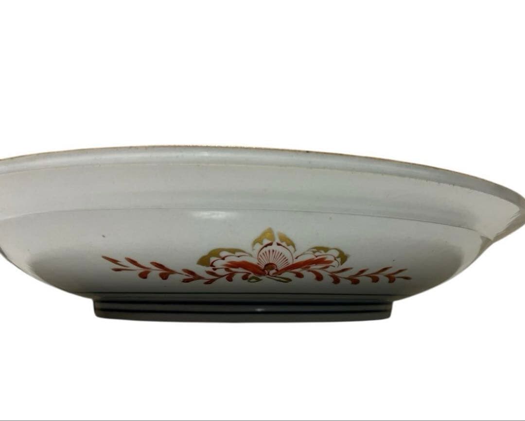 九谷焼 春仙作】金彩色絵大皿 三面構図 共箱付 萬延元年