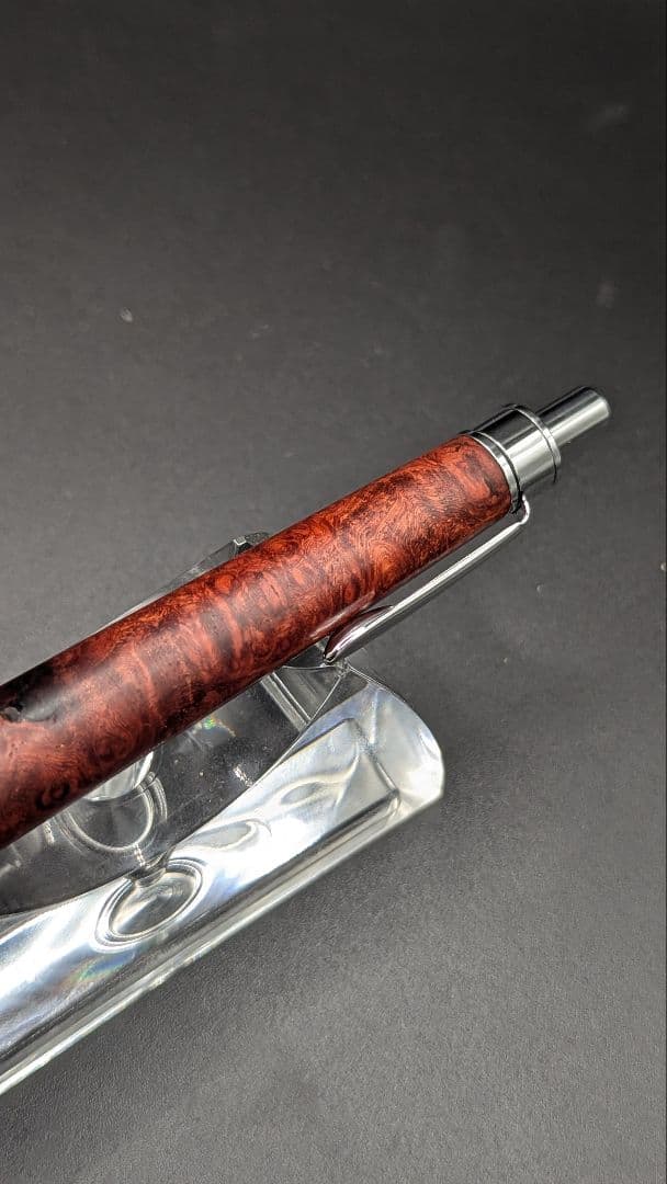 218ペン工房翌檜 本花梨瘤 木軸シャーペン ボールペン サポニン