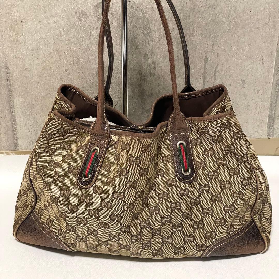 グッチ ハンドバッグ プリンシー シェリーライン GG柄 キャンバス バイカラー