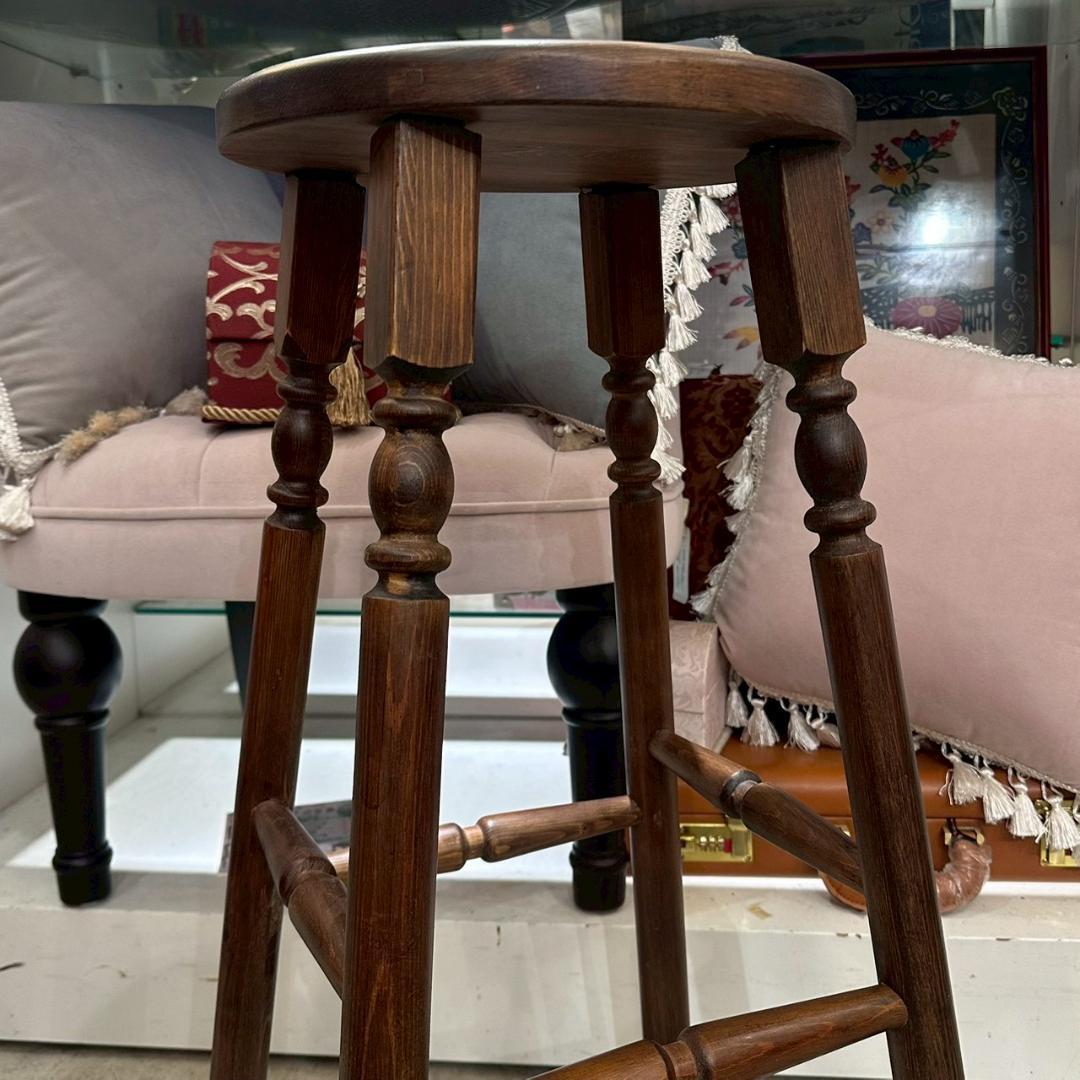 iΦ ハイスツール 花台 スツール アンティーク 木製