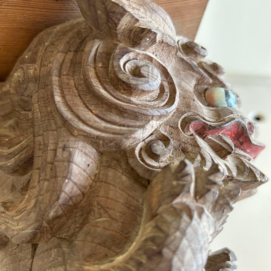 木彫獅子 彫物 木鼻 だんじり 骨董 神社仏閣地車