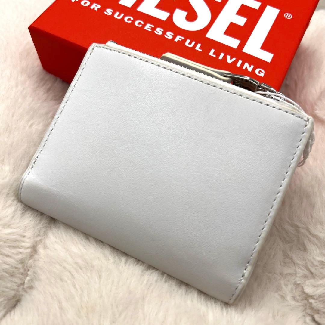 未使用箱付✨DIESEL 1DR 二つ折り財布 ホワイト 牛革