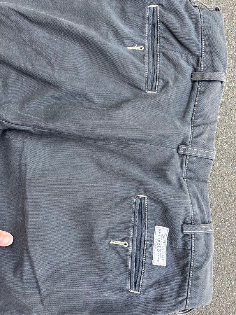 ポロラルフローレン】 アンドリューパンツ 黒 ツータック W34 ラルフ