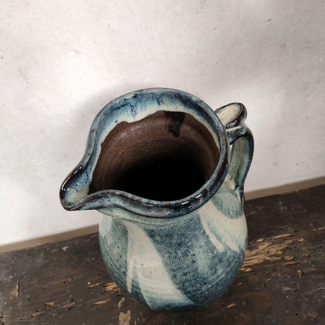 【希少】湯町窯 水差し ピッチャーレアアンティークビンテージ民藝デザイン花瓶器