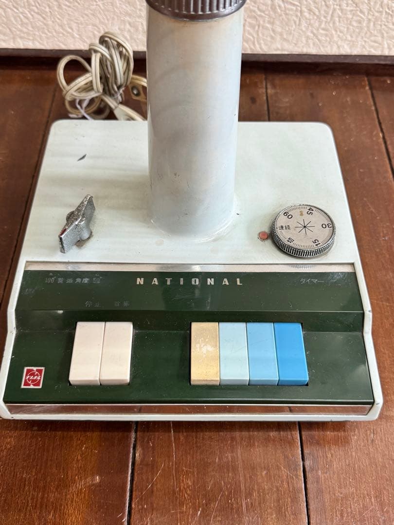 動作確認済み 当時物 National ナショナル扇風機　F-30HL 緑羽根