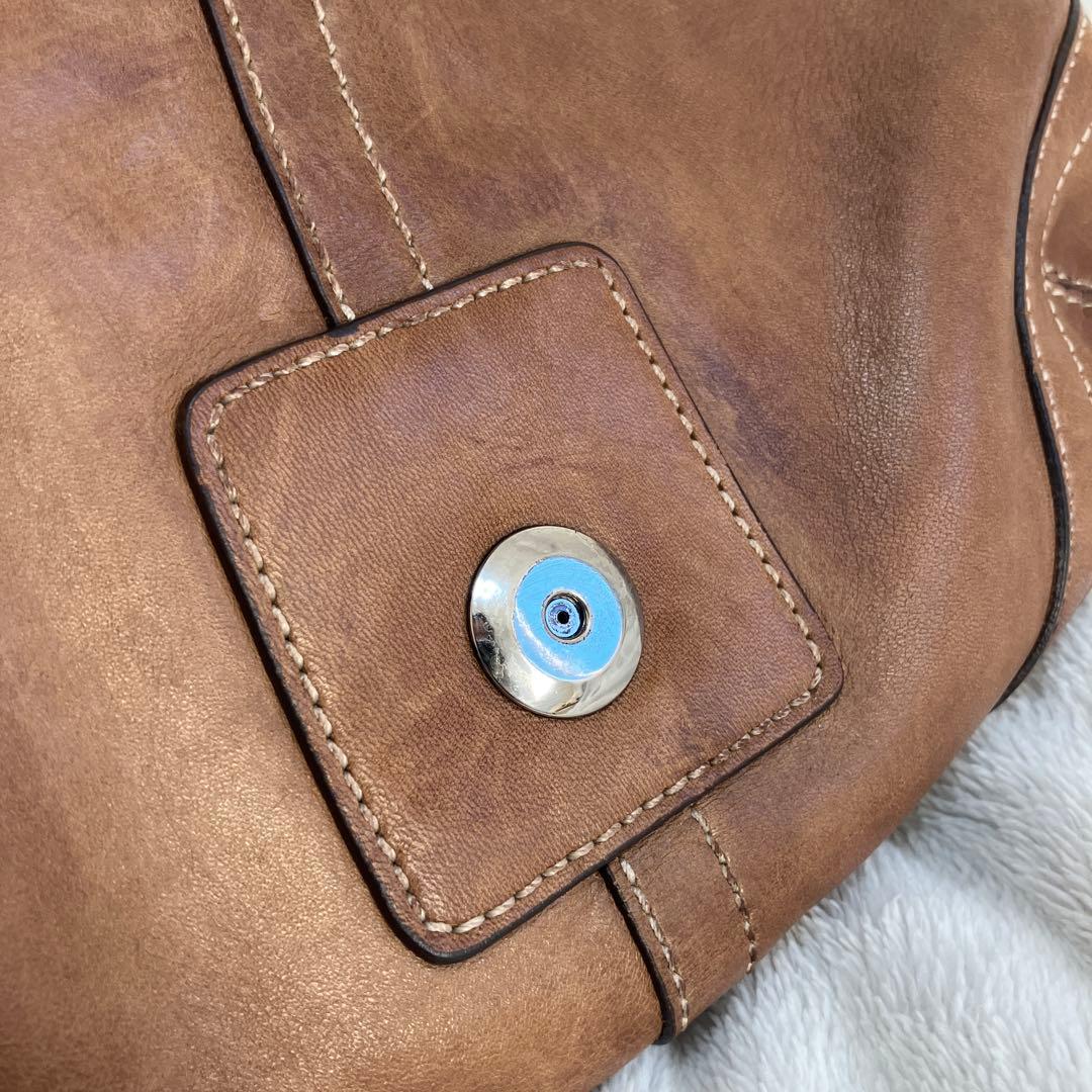 【美品】コーチ ソーホー ワンショルダー ハンドバッグ レザー キャメル