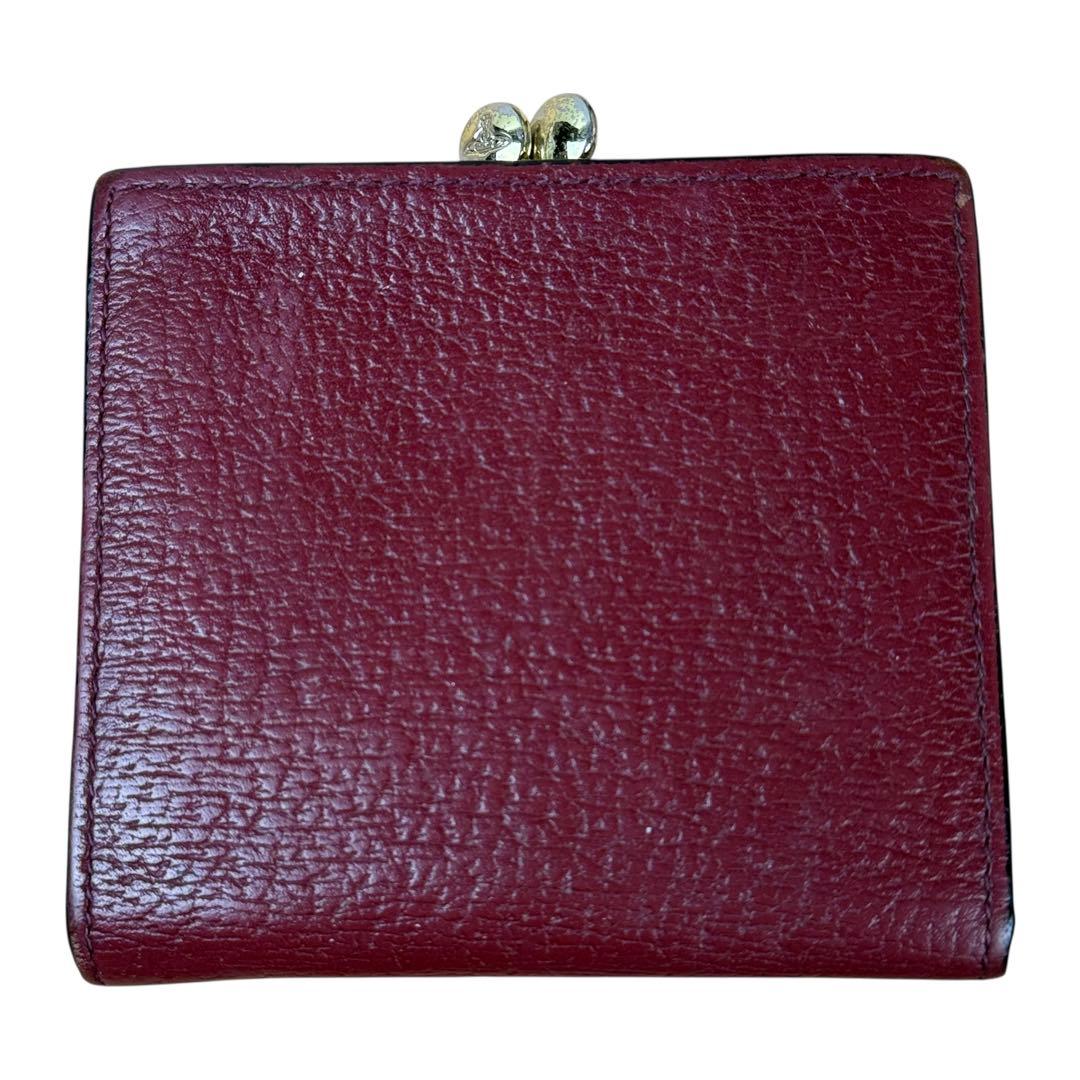 ヴィヴィアンウエストウッド がま口折り財布 オーブロゴ レザー