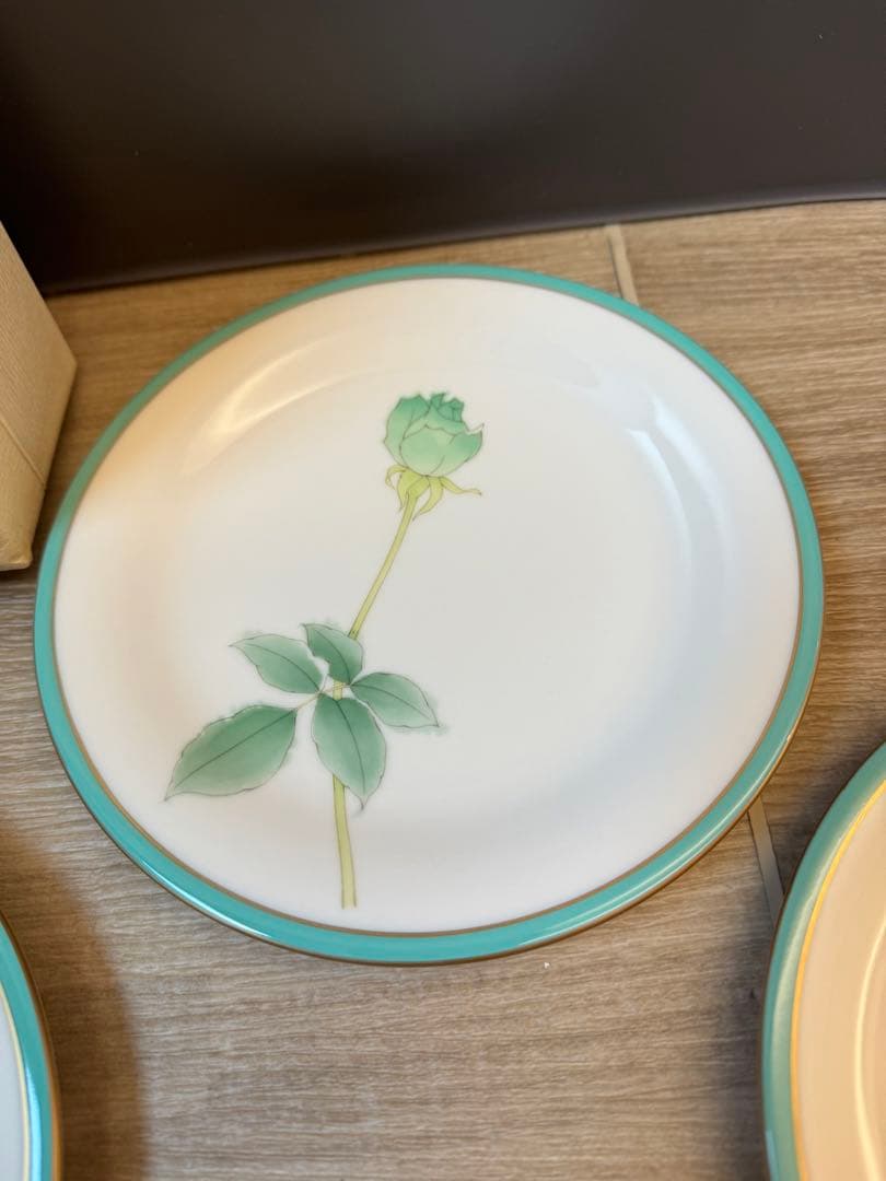 1506 香蘭社 ブライトローズ 中皿 5客 金彩 未使用 1506 香蘭社