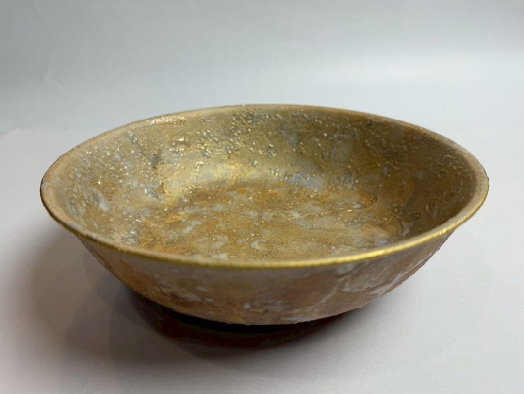 九谷　錦山窯　吉田幸央造　　 彩色金彩　菓子鉢