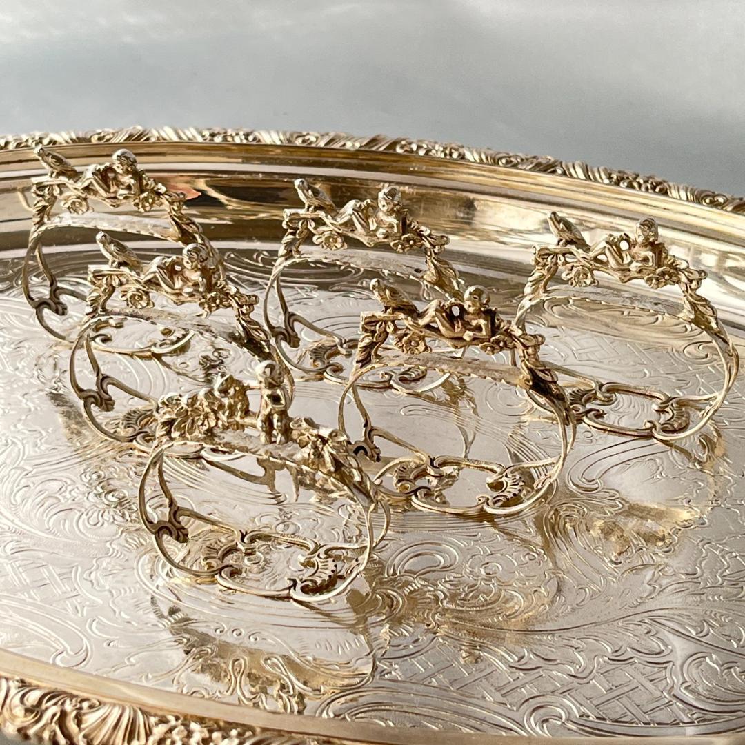 ALBO】 天使と鳥 / 天童とリスのナプキンリング6個【純銀】