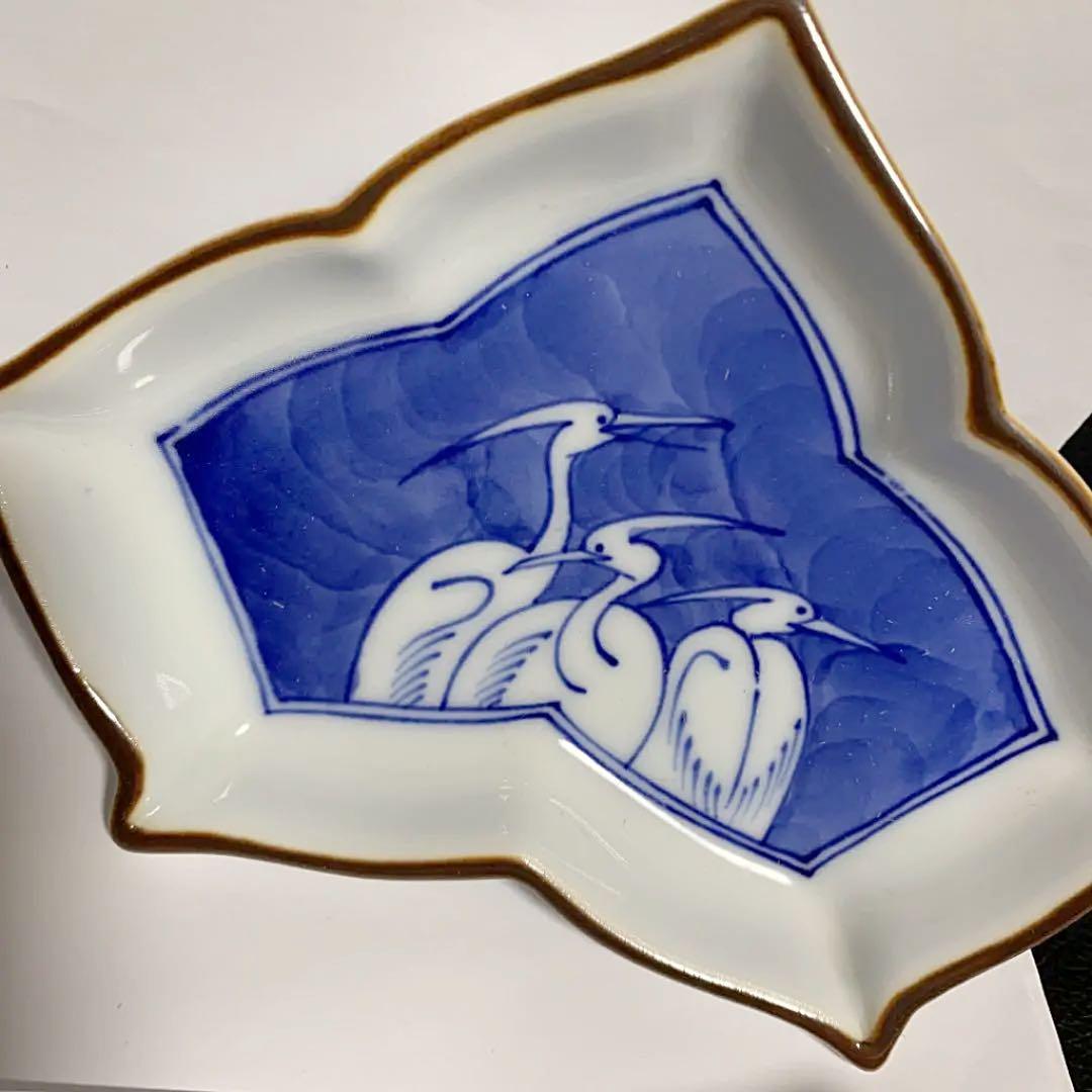 宮内庁御用達 辻精磁社 辻常陸製変形皿5枚 工場 宮内庁御用達 辻精磁社