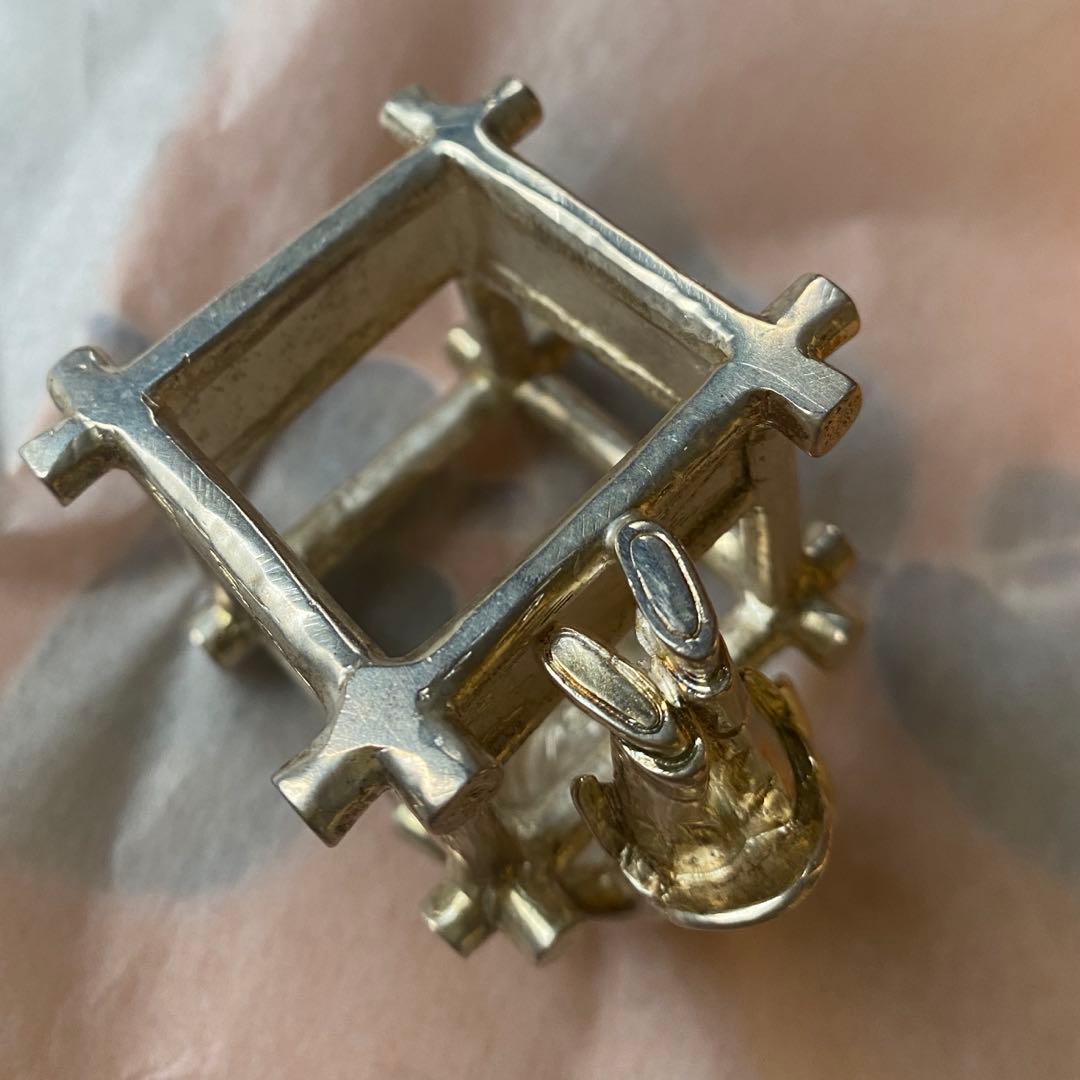 南鐐 一閑人 蓋置 鋳師 金森紹栄氏作 共箱入