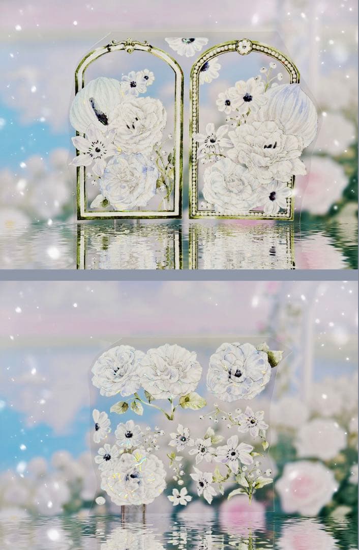 贝壳光 雾紫浣花 6cm×5m 海外マスキングテープ 海外マステ 花