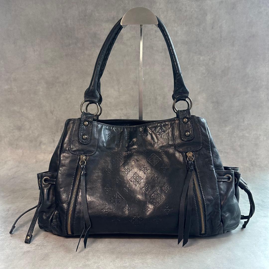 russet エンボスロゴ　オールレザー ホーボー　ワンショルダーバッグ　肩掛け