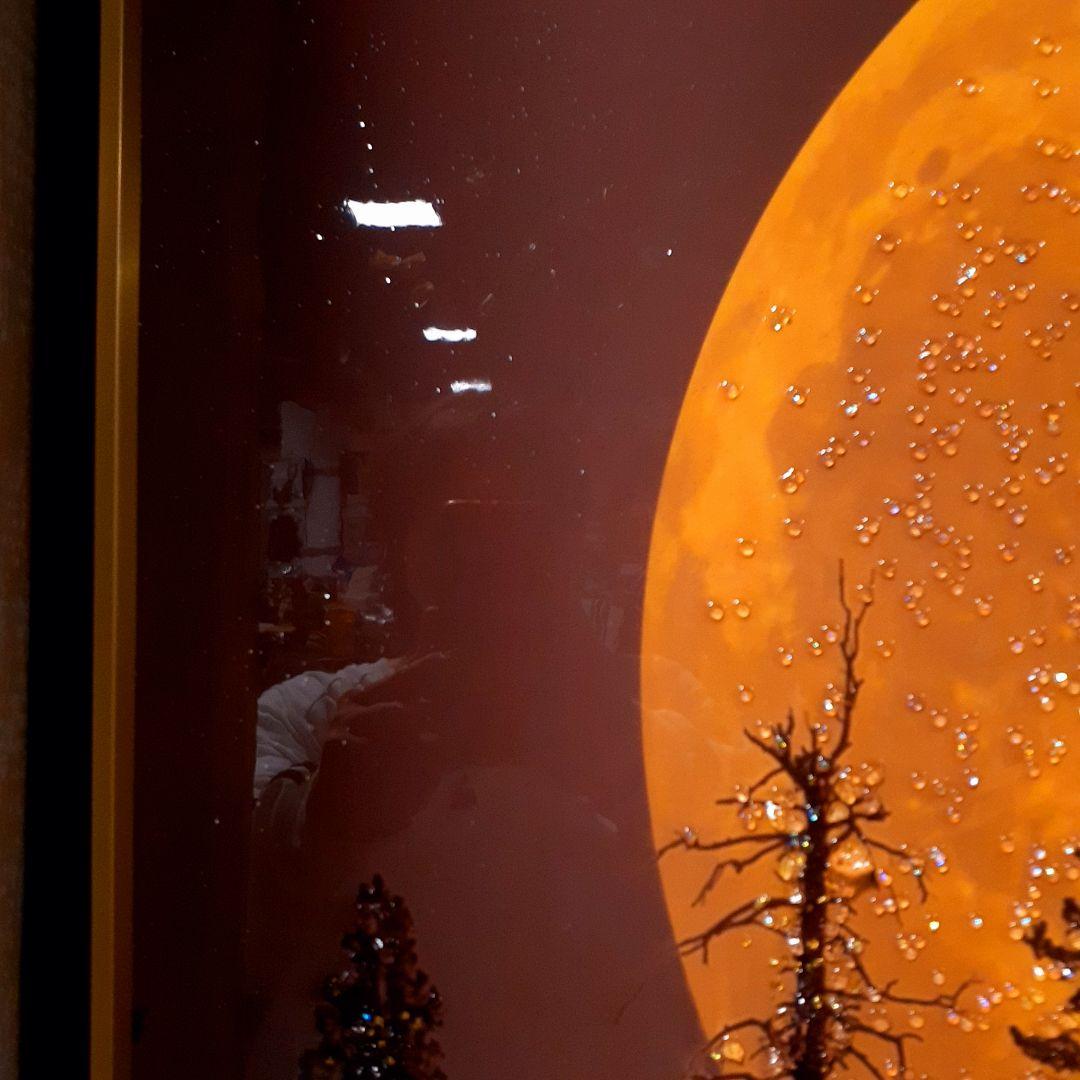 輸入雑貨 天然石 『ムーン』 風景画 水晶石 クリスタル フレーム付き