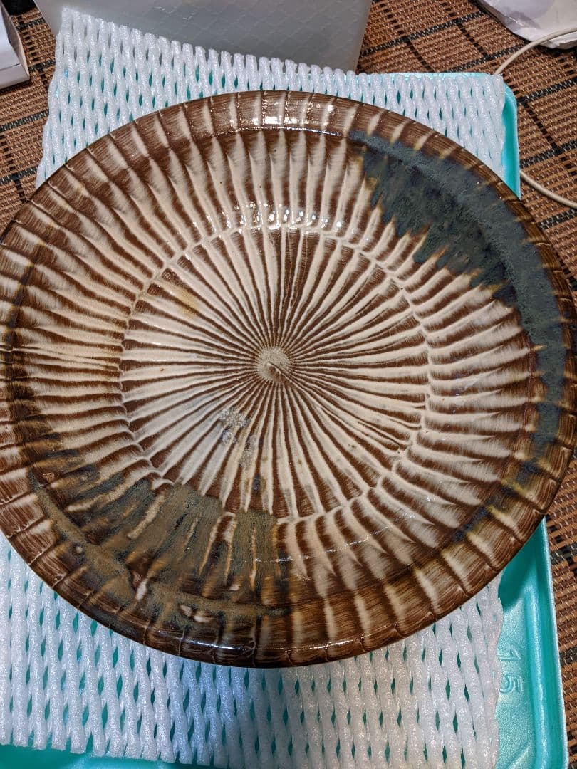 小石原焼　大皿 小石原焼 柳瀬窯元 リム付平皿 大 (草紋) ¥3,300 大人の焼き物