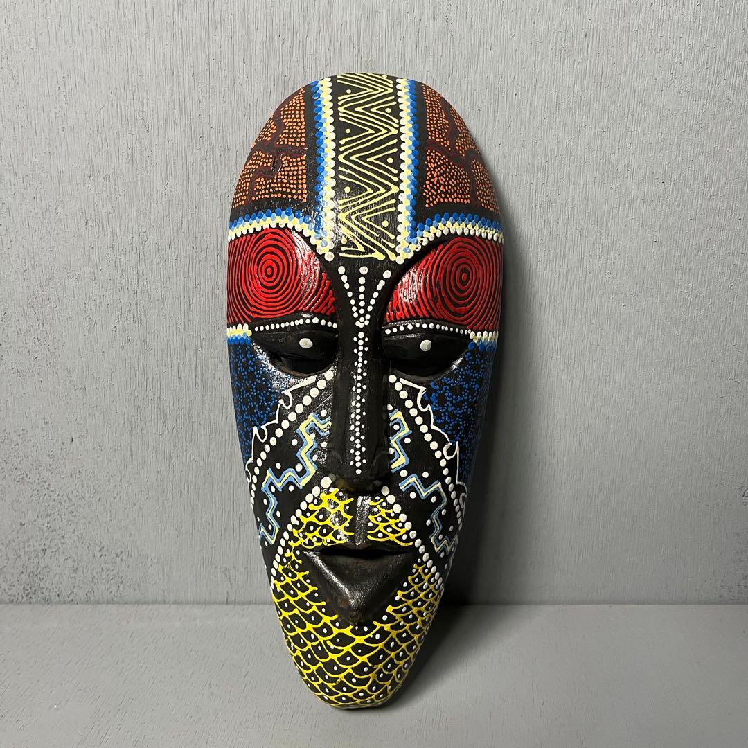 Africa Vintage アフリカ お面 部族 民族 木彫り 置物 骨董 - メルカリ
