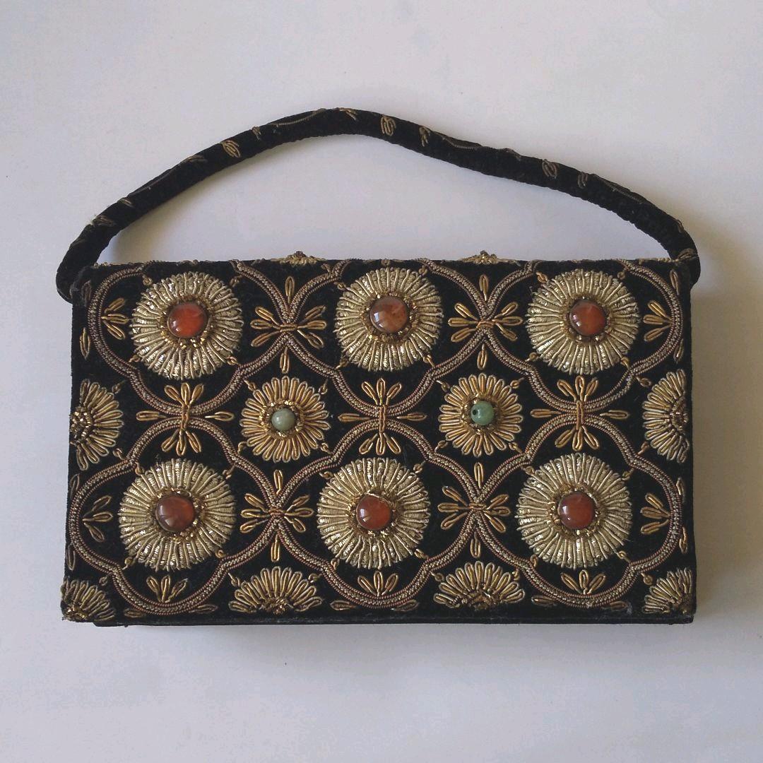 豪華な刺繍と貴石のパーティーバッグ スカラップビーズ刺繍パーティーバッグ「BA1096」-RUIRUE BOUTIQUE