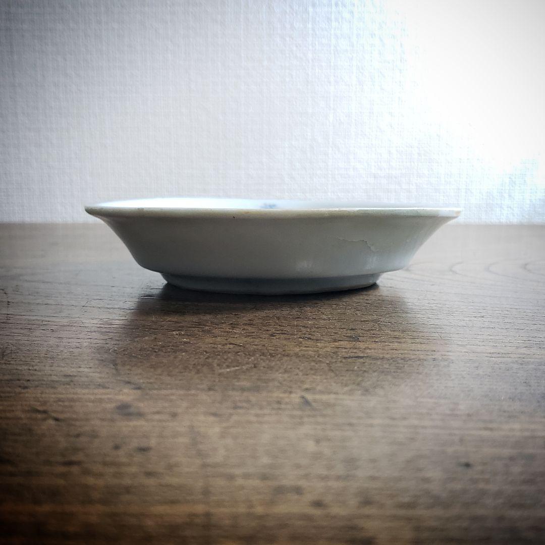小皿 豆皿 染付 中国骨董 花 骨董 アンティーク 清朝 中国 染付 花文様
