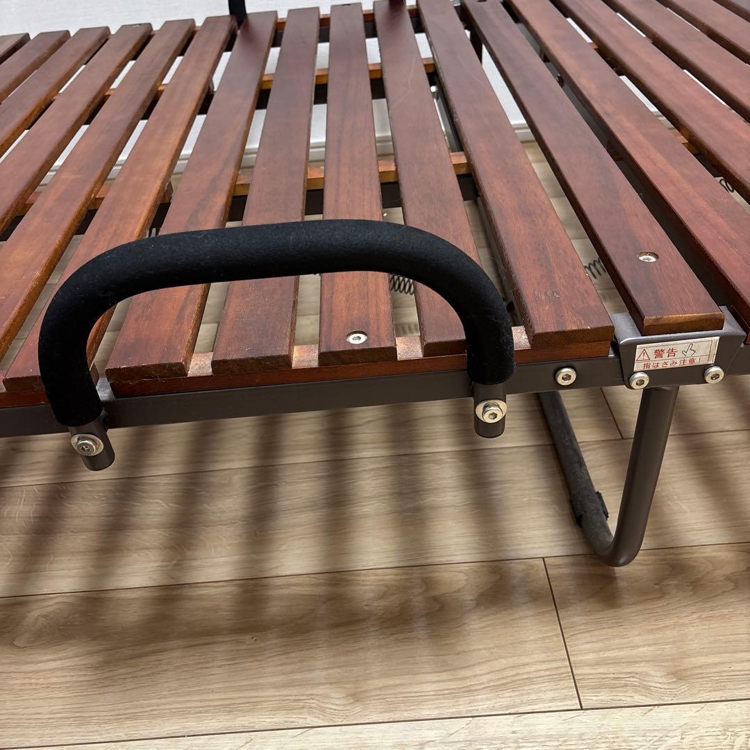 ミニマル 折りたたみベッド ダークブラウン シングルサイズ