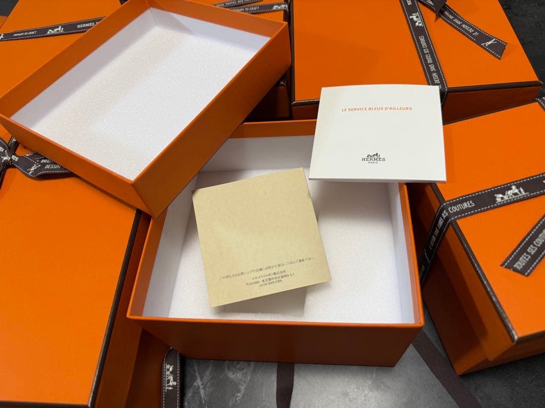 エルメス HERMES 空箱 6セット 包装紙、紐付き 包装 紙 ラッピング