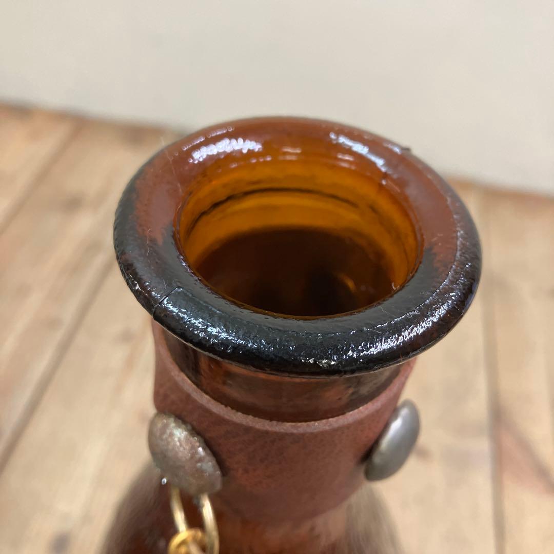 D-4 ヴィンテージ ダックスフント デキャンタ デカンタ アンバーガラス