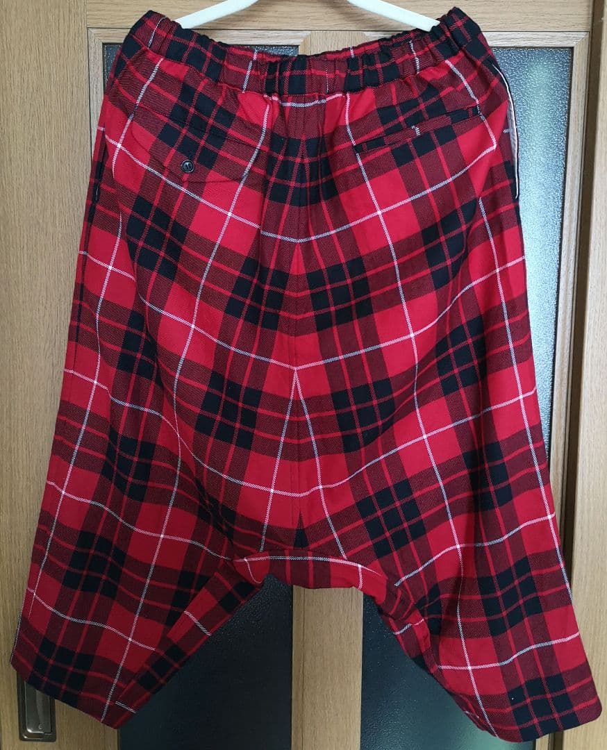 ブラック コムデギャルソン チェックサルエルパンツ