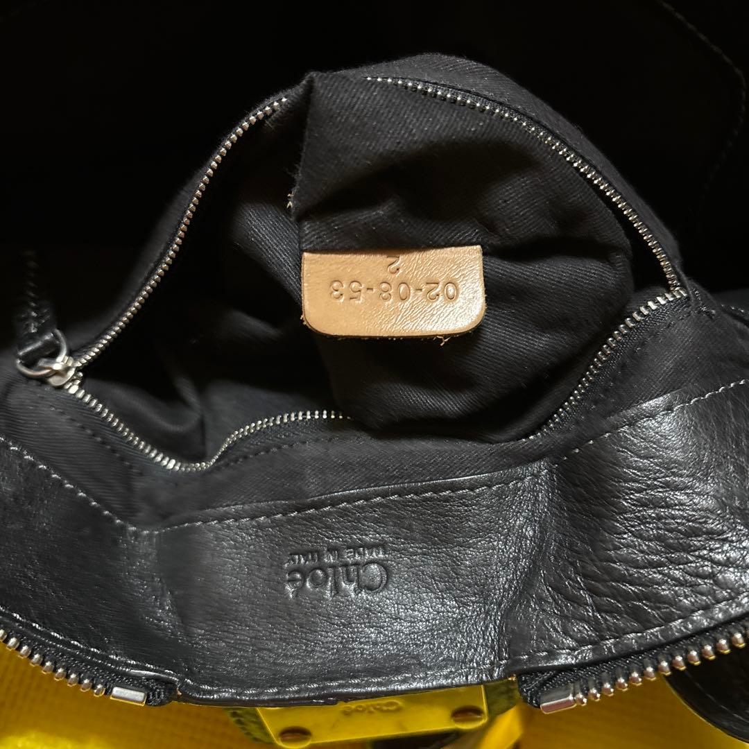 Chloe黒のレザーハンドバッグ 032-038