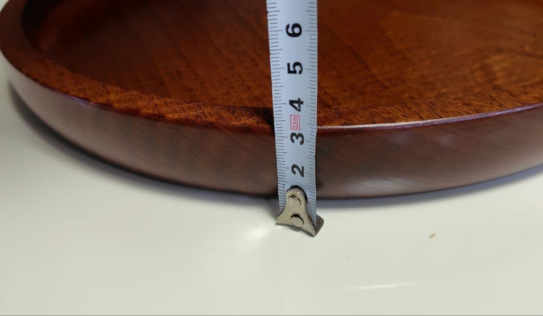 無垢材本花梨丸型盆漆仕上げ