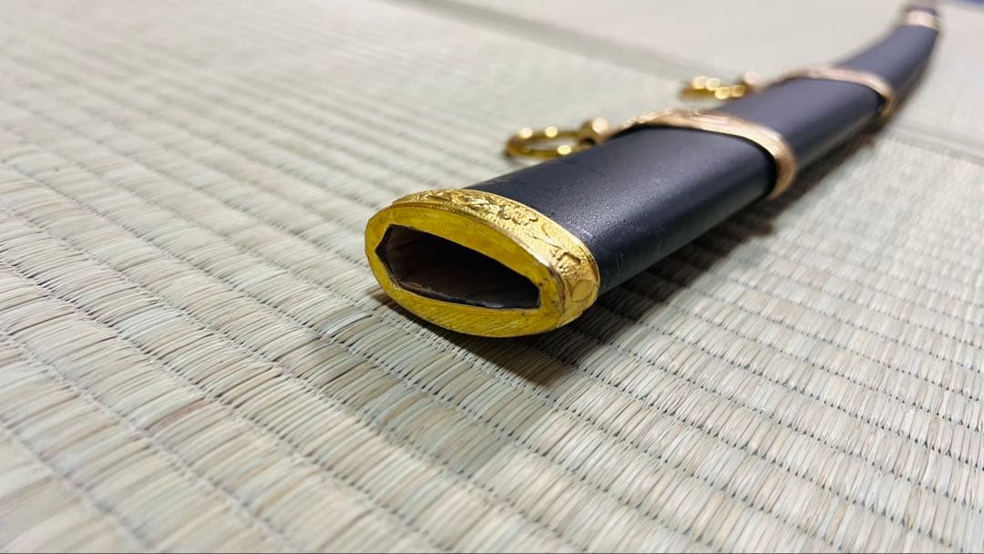 模造刀 海軍 軍刀 樋入り刀身 黒石目鞘 拵 大日本帝国 251021-1